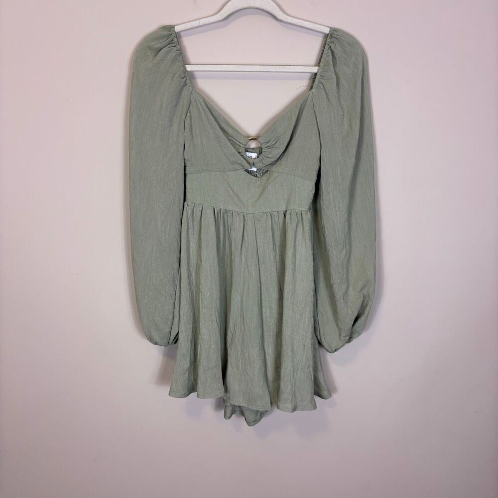 Princess Polly Light Green Long Sleeve Mini Dress US 4